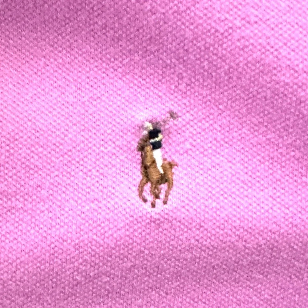 Ralph Lauren Girls 6X Vintage 90s Polo Shirt Fleah Pony Pink Cap Sleeve Cotton